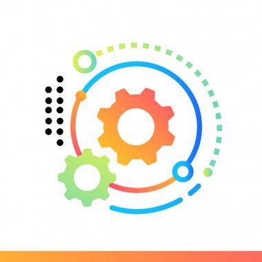 İş akışı Otomasyonu düz simgesi. Veri bilim teknoloji ve machi