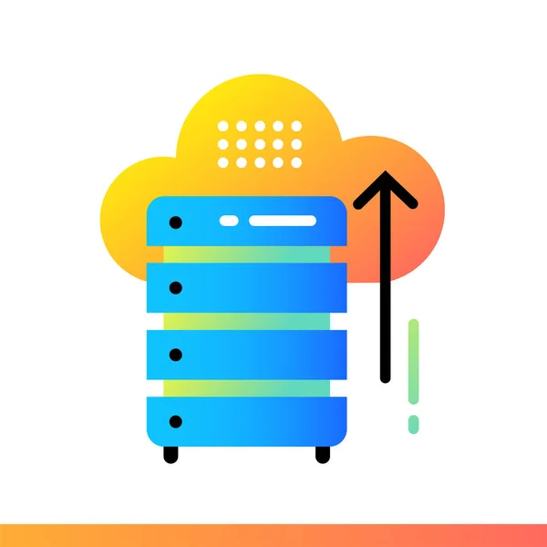Icône plate Stockage Cloud. Technologie de la science des données et machine lea — Image vectorielle