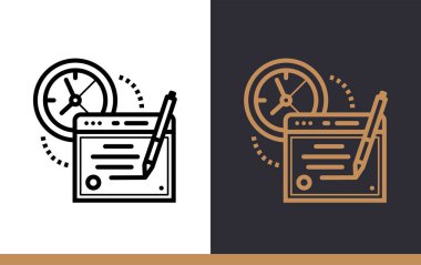 Doğrusal simgesi Online sınav. Online Eğitim, e-öğrenme. Sigorta primi t