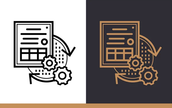 Icône linéaire Synchronisation des données. Technologie de la data science et ma — Image vectorielle