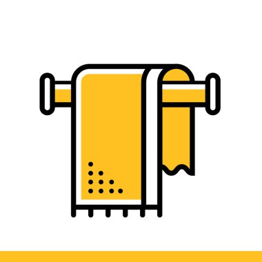 Anahat simgesini banyo Havlu. Otel hizmetleri. Malzeme tasarımına ICO