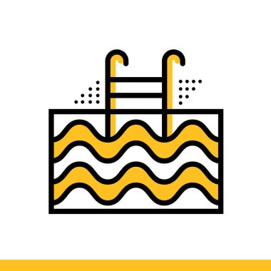 Anahat simgesini Yüzme Havuzu. Otel hizmetleri. Yazdırma için uygun, 