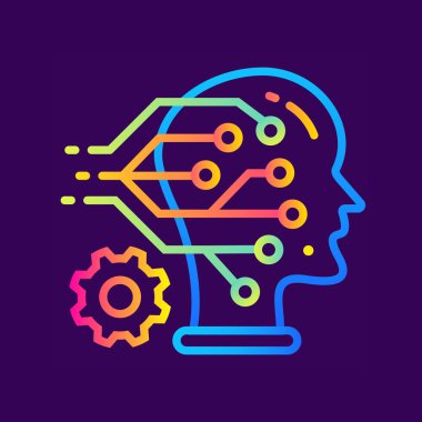 Doğrusal simgesi Makine öğrenimi. Veri bilim teknoloji ve makine