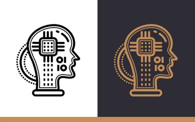 Doğrusal simgesi Hesaplamalı zeka. Veri bilim teknoloji 