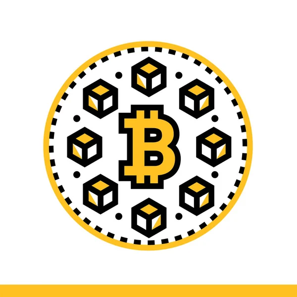 Icono del esquema Tecnología Blockchain. Tecnología de la ciencia de datos y —  Fotos de Stock