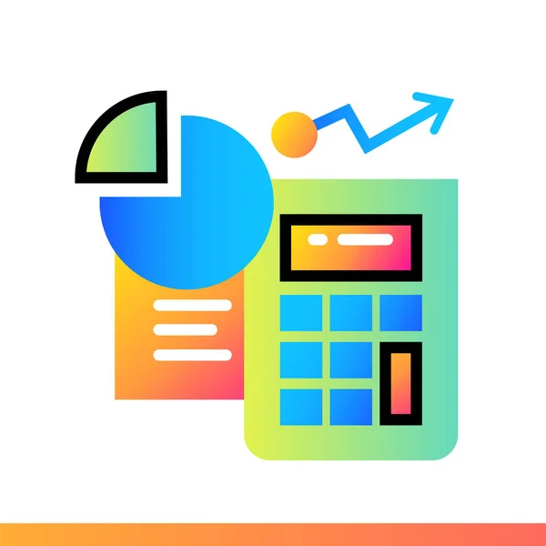 Platte pictogram Accounting van Financiën, bankieren. Geschikt voor mobiele ap — Stockfoto