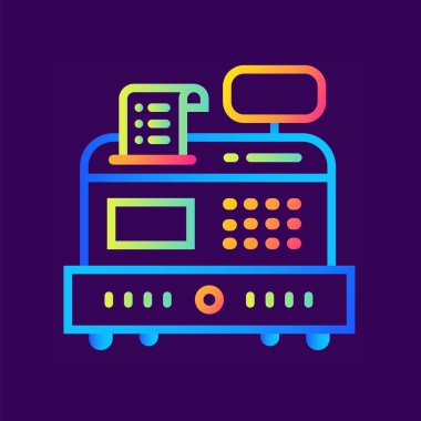 Doğrusal simgesi yazarkasa finans, bankacılık. Piktogram outl içinde