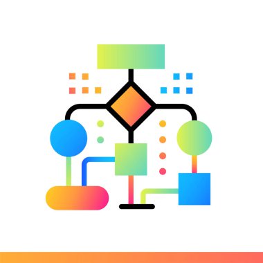 Başlangıç iş için düz iş akışı simgesi. Hareket eden app için uygundur.