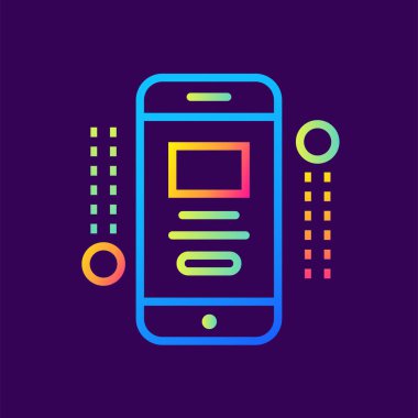 Başlangıç iş için anahat telefon simgesi. Mobil ap için uygundur.