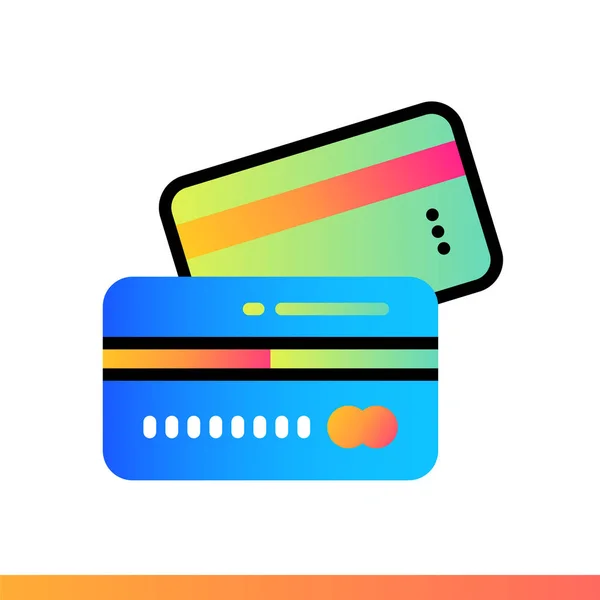 Плоский значок CREDIT CARD of finance, banking. Подходит для мобильных устройств — стоковое фото