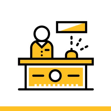 Anahat simgesini Resepsiyon. Otel hizmetleri. Malzeme tasarım simgesi sui