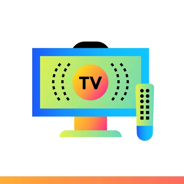 Lapos ikon Tv. a szállodai szolgáltatások. Lényeges tervezési ikon alkalmas — Stock Fotó