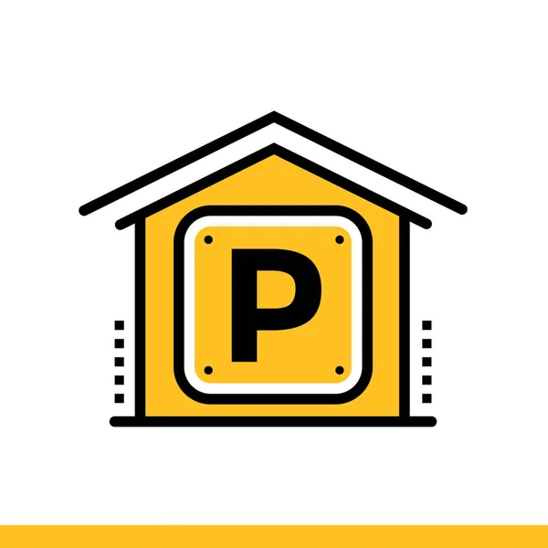 Outline icon Car parking. Hotel services. Suitable for print, we — Stock Photo, Image