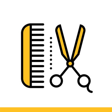 Anahat simgesini berber dükkanı. Otel hizmetleri. Baskı, web için uygun