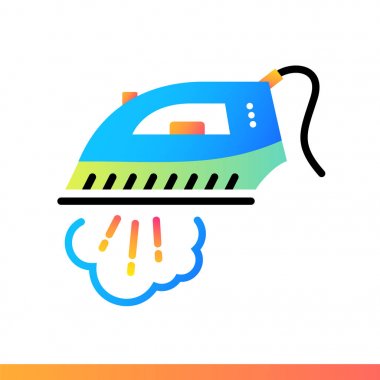 Düz simgesi Buharlı Ütü. Otel hizmetleri. Malzeme tasarımı simgesi suita