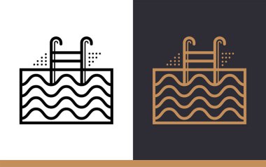 Anahat simgesini Yüzme Havuzu. Otel hizmetleri. Yazdırma için uygun, 