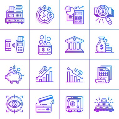 Anahat degrade simgesi Maliye ayarlayın. Malzeme tasarımı simgesi suita