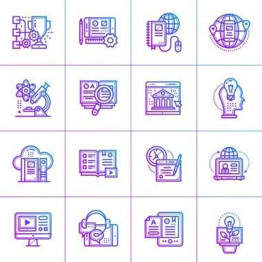 Degrade Icon set anahat. Malzeme tasarım simgesi pri için uygun