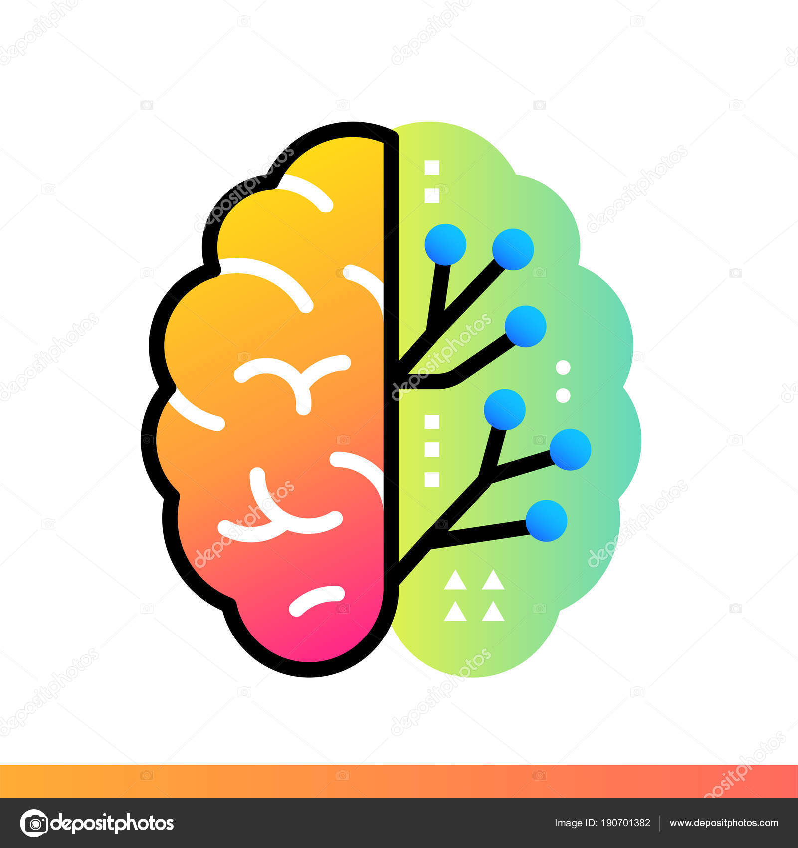 Flat gradient icon Digital brain. Online education, e-learning. Stock  Vector Image by ©vyshnevskyy #190701382