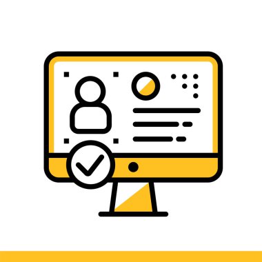 Doğrusal simgesi kimlik doğrulama. Online Eğitim, e-öğrenme.