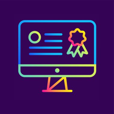 Anahat degrade simgesi çevrimiçi sertifika. Online Eğitim, e-öğrenme. Baskı, arayüzü, web, sunum için uygun