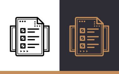 Online benzersiz doğrusal simgesi sınayın. Online Eğitim, e-öğrenme. Mobil uygulama için modern anahat simgeleri