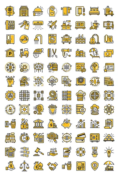 Grandes iconos lineales colección conjunto. Adecuado para impresión, sitio web y — Vector de stock