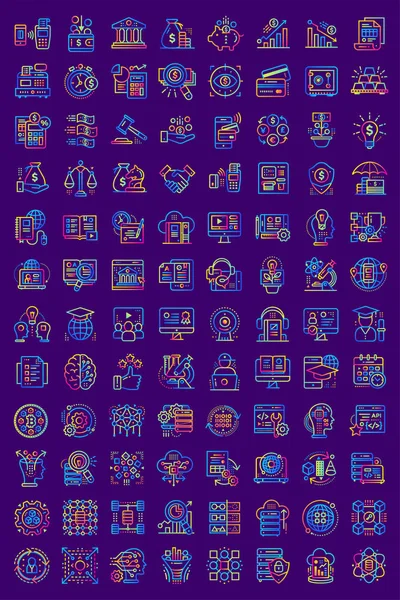 Big outline icons set collection. Suitable for print, website an — Stock Vector