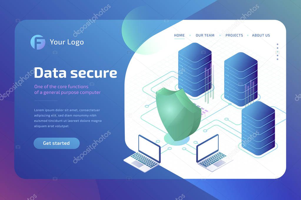 Digital data secure and data security concept. cyber security La