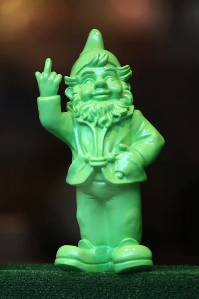 Angry gnome sculpture Stock Picture