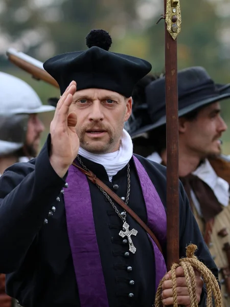 Groenlo Nederländerna Oktober 2012 Reenactment Slaget Grolle Historisk Strid Mellan — Stockfoto