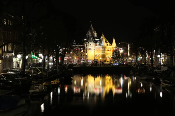 Arte Leggera Notte Durante Festival Amsterdam Light Amsterdam — Foto Stock