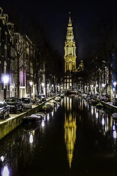 Arte Leve Noite Durante Festival Amsterdam Light Amsterdã — Fotografia de Stock