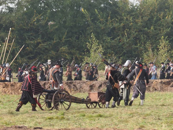 Groenlo Netherlands October 2012 Reenactment Battle Grolle Historic Battle Spanish — Stock Photo, Image