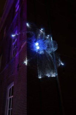 Amsterdam, Hollanda - 27 Aralık 2016: ışık parçası sanat gece Amsterdam Amsterdam ışık Festivali sırasında