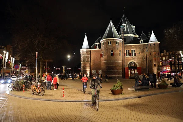 Amsterdam Netherlands December 2015 Medieval Building Waag Amsterdam Netherlands Christmas — Stock Photo, Image