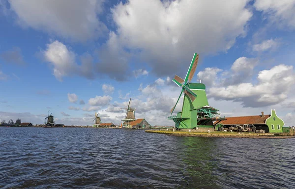 Zaanse Schans Zaandam Hollanda Daki Geleneksel Binalar — Stok fotoğraf