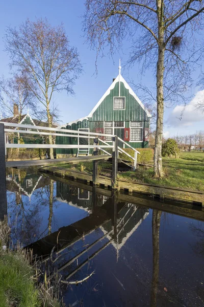 Παραδοσιακά Κτίρια Στο Zaanse Schans Zaandam Ολλανδία — Φωτογραφία Αρχείου