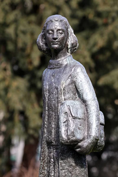 Statue Anne Frank Amsterdam Pays Bas — Photo