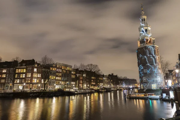 Old Amsterdam Νύχτα — Φωτογραφία Αρχείου