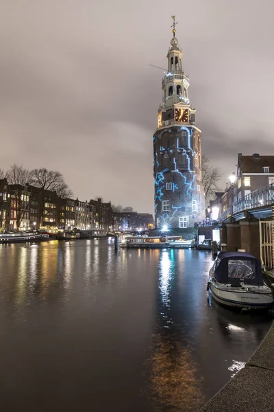Old Amsterdam Νύχτα — Φωτογραφία Αρχείου