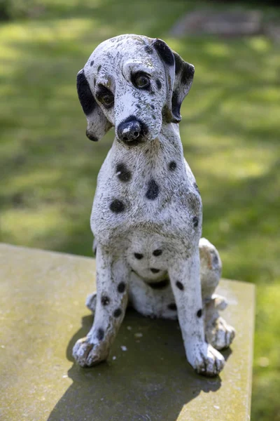 Далматинська Скульптура Собак Розмитому Фоні — стокове фото