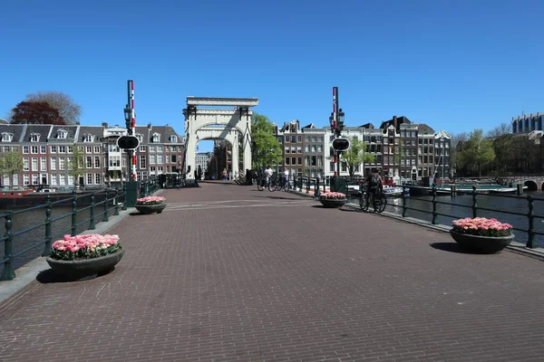 Vista Ensolarada Ponte Hollandse Amsterdã — Fotografia de Stock