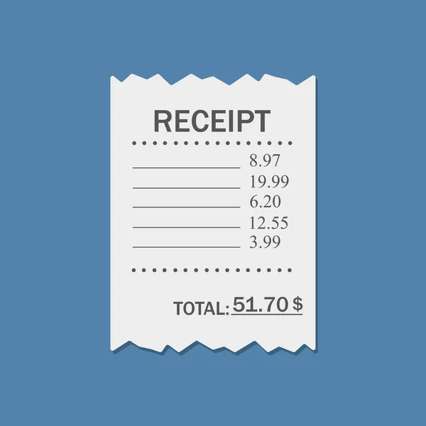 Receipt shopping accounting — Stock Vector