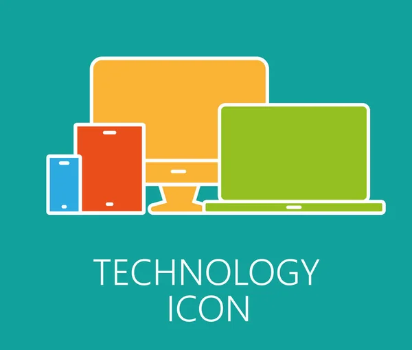 Tecnologia dispositivos conjunto de ícones — Vetor de Stock