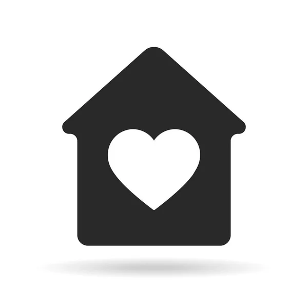 घर और प्यार प्रतीक — स्टॉक वेक्टर