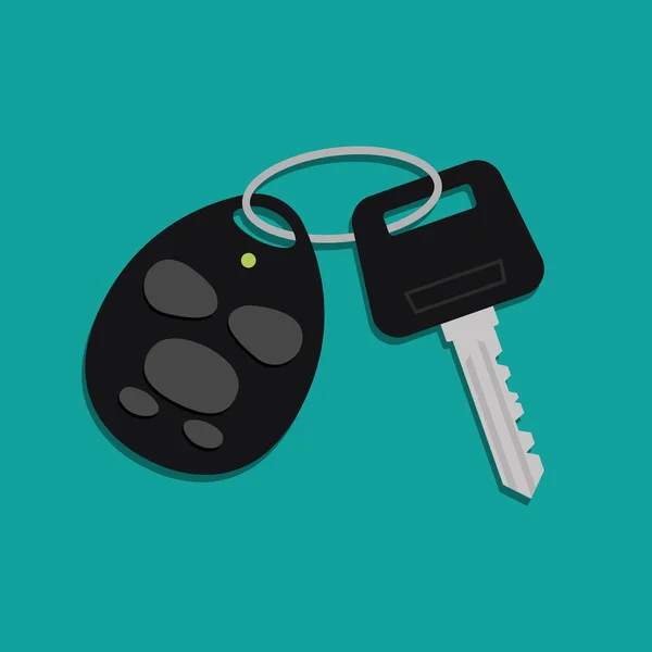 Car key with keychain — Stock Vector