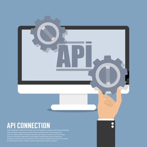 API ikon Api kapcsolat világ világ szimbóluma a honlap Dezső — Stock Vector