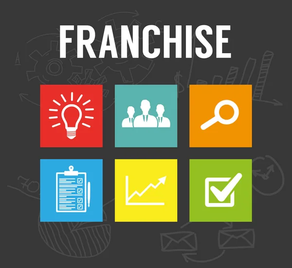 Franchise farbenfrohe Symbole — Stockvektor