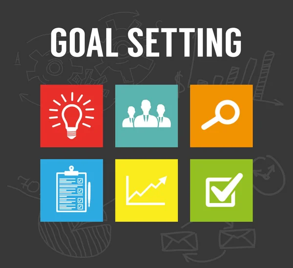 Goal setting icons — Stock Vector